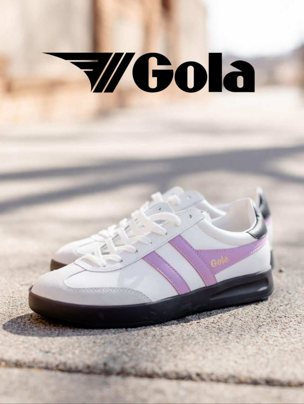 Gola - Cyclone Leather - Sneakers - 7 B - Medium - White/Candy/Black/Dark Gum - Picture 4 of 7